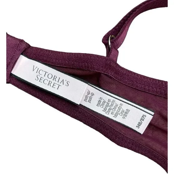 Victoria’s Secret dream angels plum purple push up bra and cheekini panties